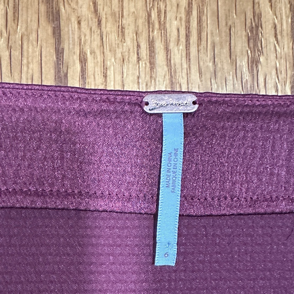 *FREE PEOPLE* Burgundy Mini All The Way Skirt Size 6 - Picture 4 of 6